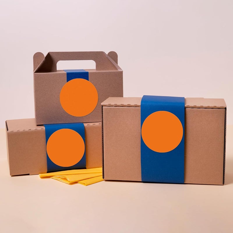 YIKIADA 40 PCS Dot Stickers 4" Round Labels Large Circle Color Coding Moving Decals Price Tags for Office Classroom Home Yard Sale Line up Orange - Image 4